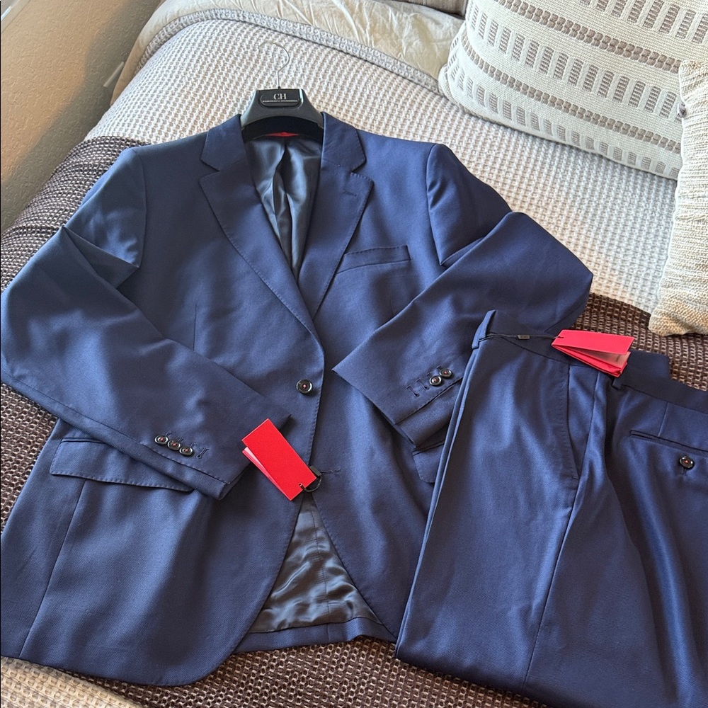 Carolina Herrera Elegant Blue Suit